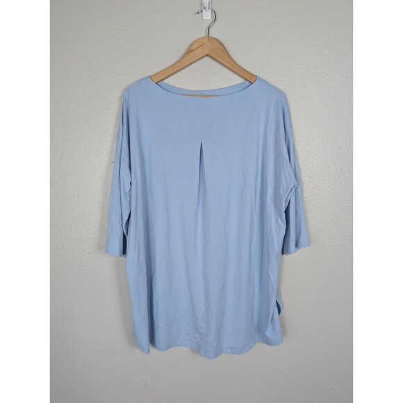 Talbots Blue Cotton Modal Tunic Top Women's Size Large - Picture 2 of 7